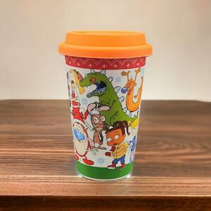 Nickelodeon '90s Rugrats Cartoons Ceramic Travel Coffee Mug w/ Silicone Lid 2018